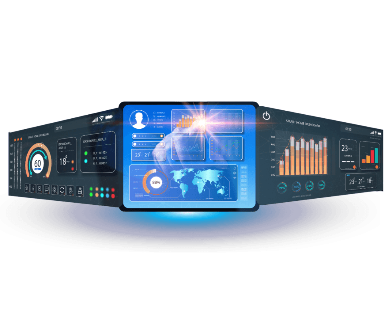 Finance leader viewing performance dashboards